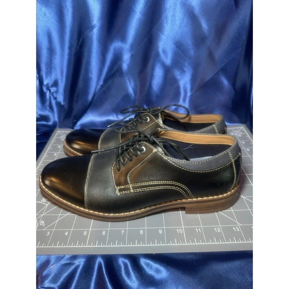 CHAPS Men's Leather Toe Lace Up Oxford Dress Shoes 10 Black